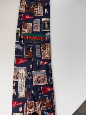 Tango by Max Raab Navy Baseball Print Men's Tie